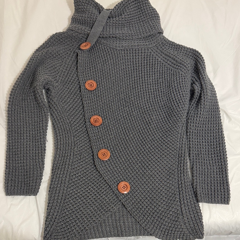 Grecerelle Gray Women's Wrap Sweater
